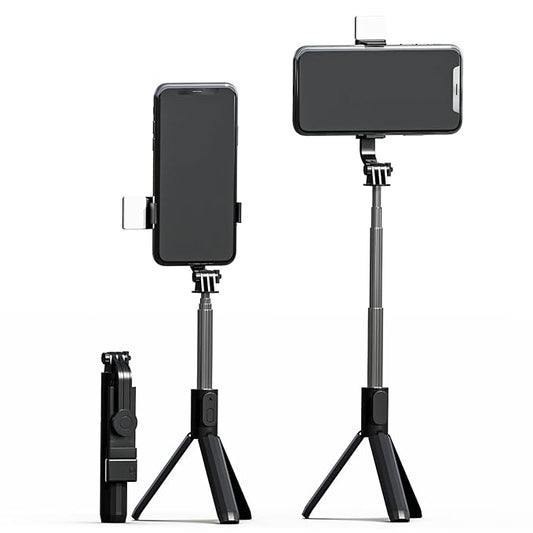 Rechargeable LED Selfie Stick with Tripod Stand, 3-in-1 Multifunctional Design